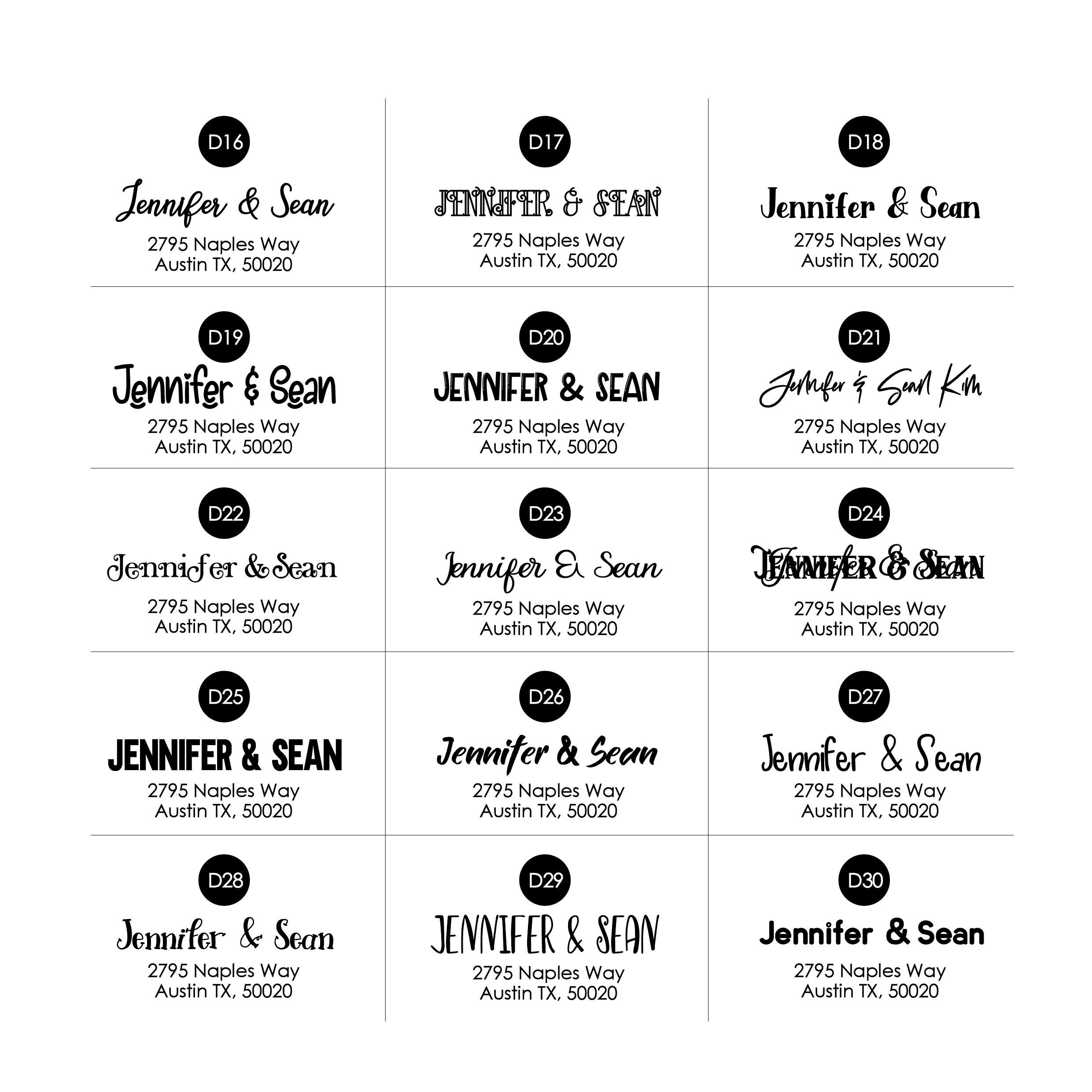 0.8x2.3 inch Guest Address Labels Foil Color Labels Gold | Etsy