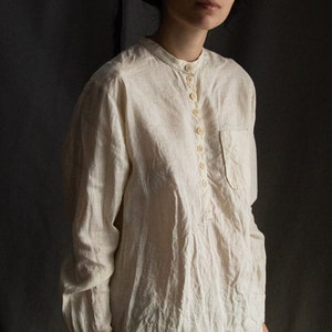 Cream White Linen Shirt LONDON. Linen Women Clothing Vintage Blouse ...