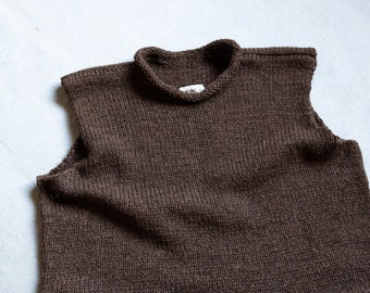 Knitted Vest LEAF. Natural Wool Woolen Vest Women's Vest - Etsy