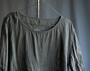 Men's t-shirt TOKYO, lightweight linen naturally dyed into grey