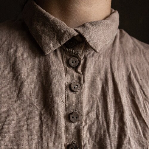 Men's shirt with buttons halfway down clearance