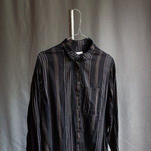 XS-S Size Dark Striped Shirt TWILIGHT. Cotton Women Clothing - Etsy