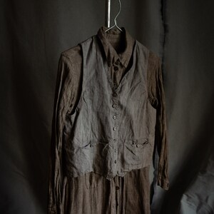 Womens Hand Dyed Linen Waistcoat MILL. Grey Linen Vest Vintage - Etsy