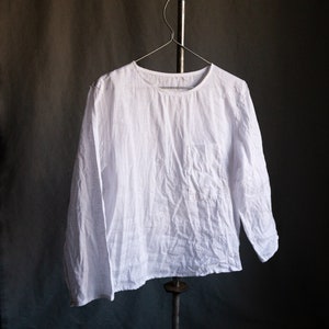 Womens Linen Shirt KYOTO. White Linen Blouse Linen Women - Etsy