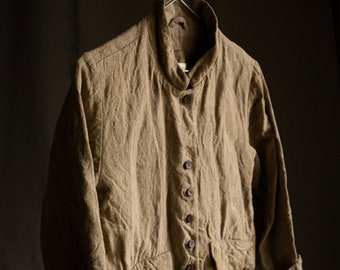 Men's blazer ENGLAND, weighty textured papyrus linen