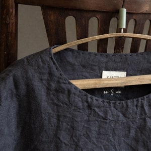 Men's Boro Linen Top MOSS. off Black Dark Grey Linen Shirt - Etsy