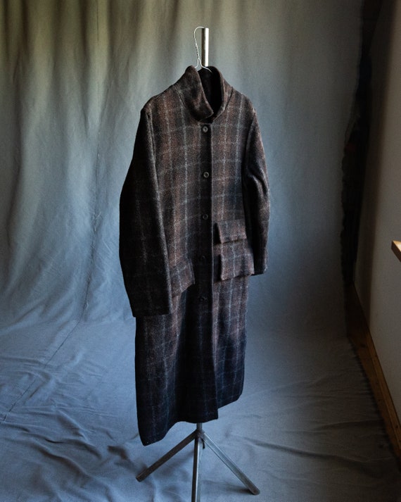 XS-S Size | Women's Winter Coat TEACHER'S, Brown Chestnut Plaid