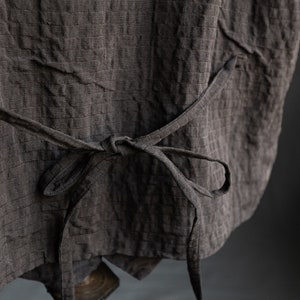 Hand dyed linen waistcoat MILL. Dark grey linen pinstripe vest vintage waistcoat antique classical hand stitched avant garde wabi sabi image 5