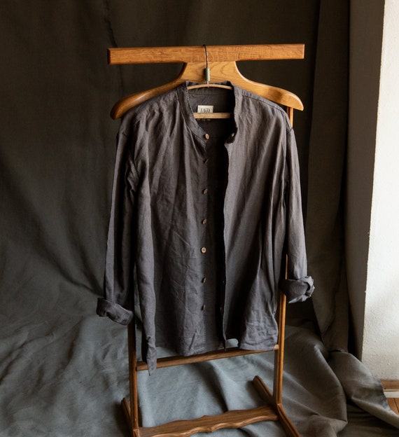 Dark Grey Mens Linen Shirt EARTH. Warm Shirt Linen Men's - Etsy