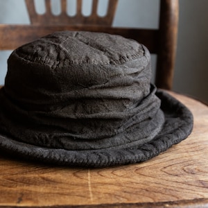 Gothic Distressed Linen Style Trilby Hat Grey Adult Gothic Distressed Linen Style Trilby Hat Grey Adult