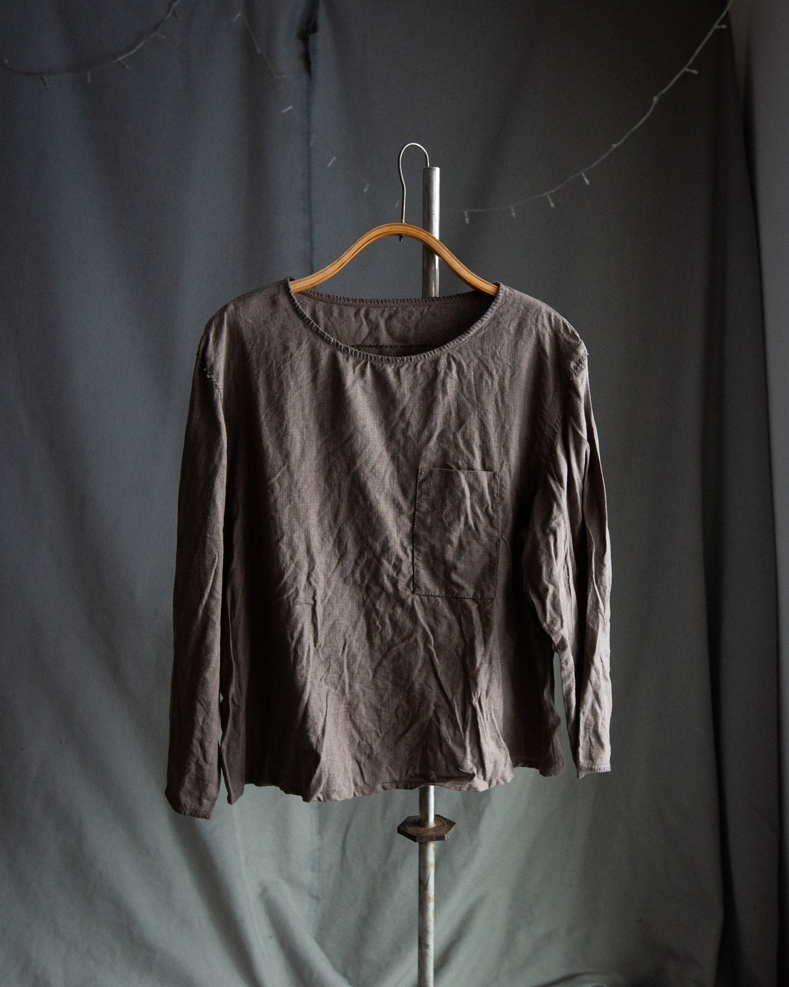 Womens linen shirt KYOTO. Brown linen blouse linen women | Etsy