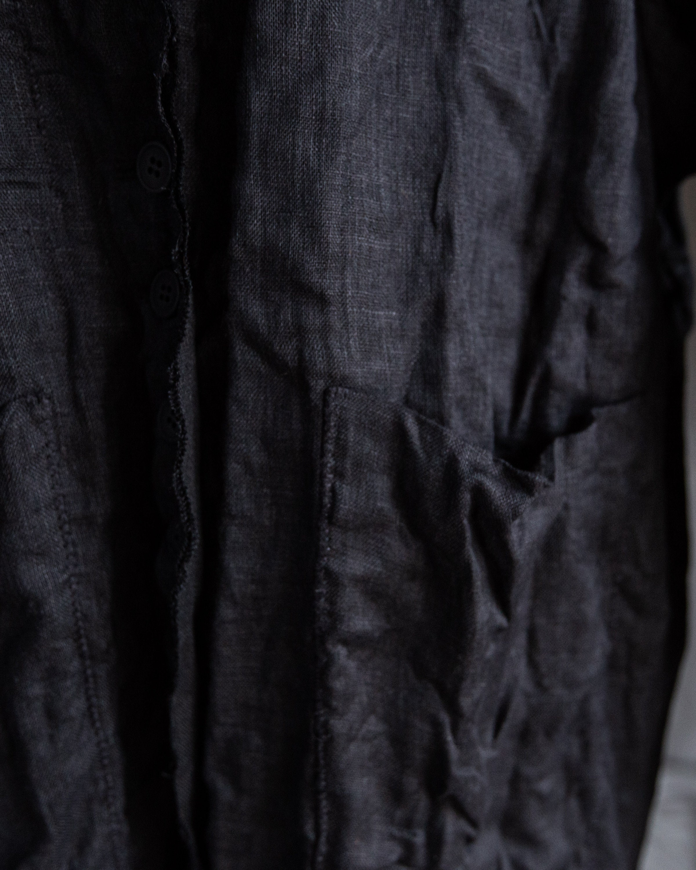 Black linen blazer FLAMEL. Linen jacket grey gauze blazer | Etsy