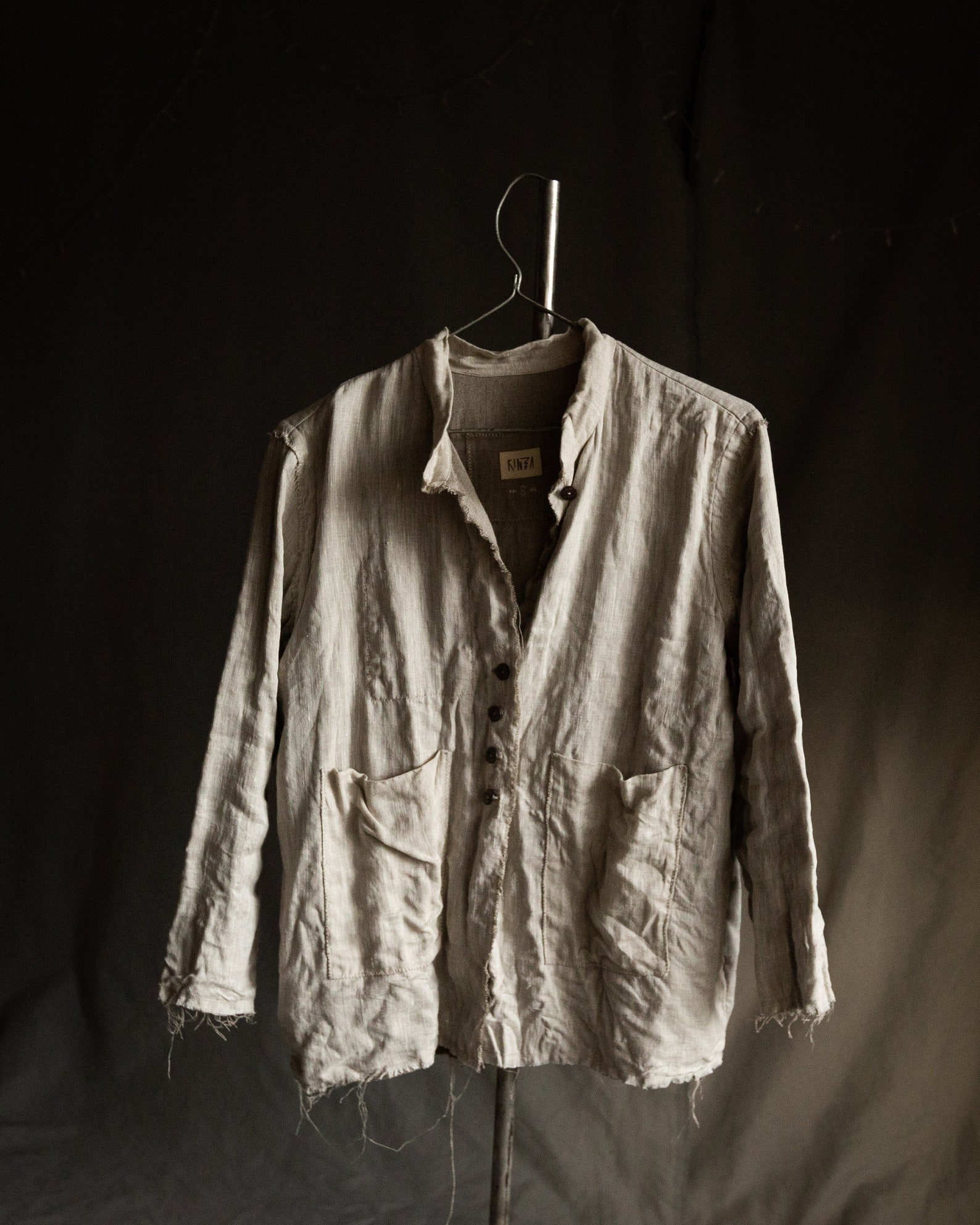 Natural Grey Linen Blazer FLAMEL. Linen Jacket Undyed Gauze - Etsy Canada