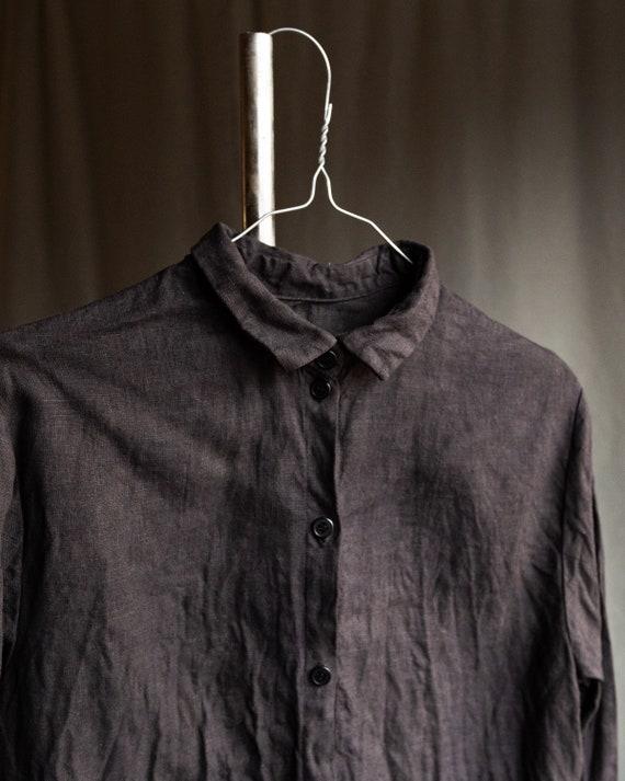 Camisa negra falsa hombre TWILIGHT. Ropa de lino ropa de - España