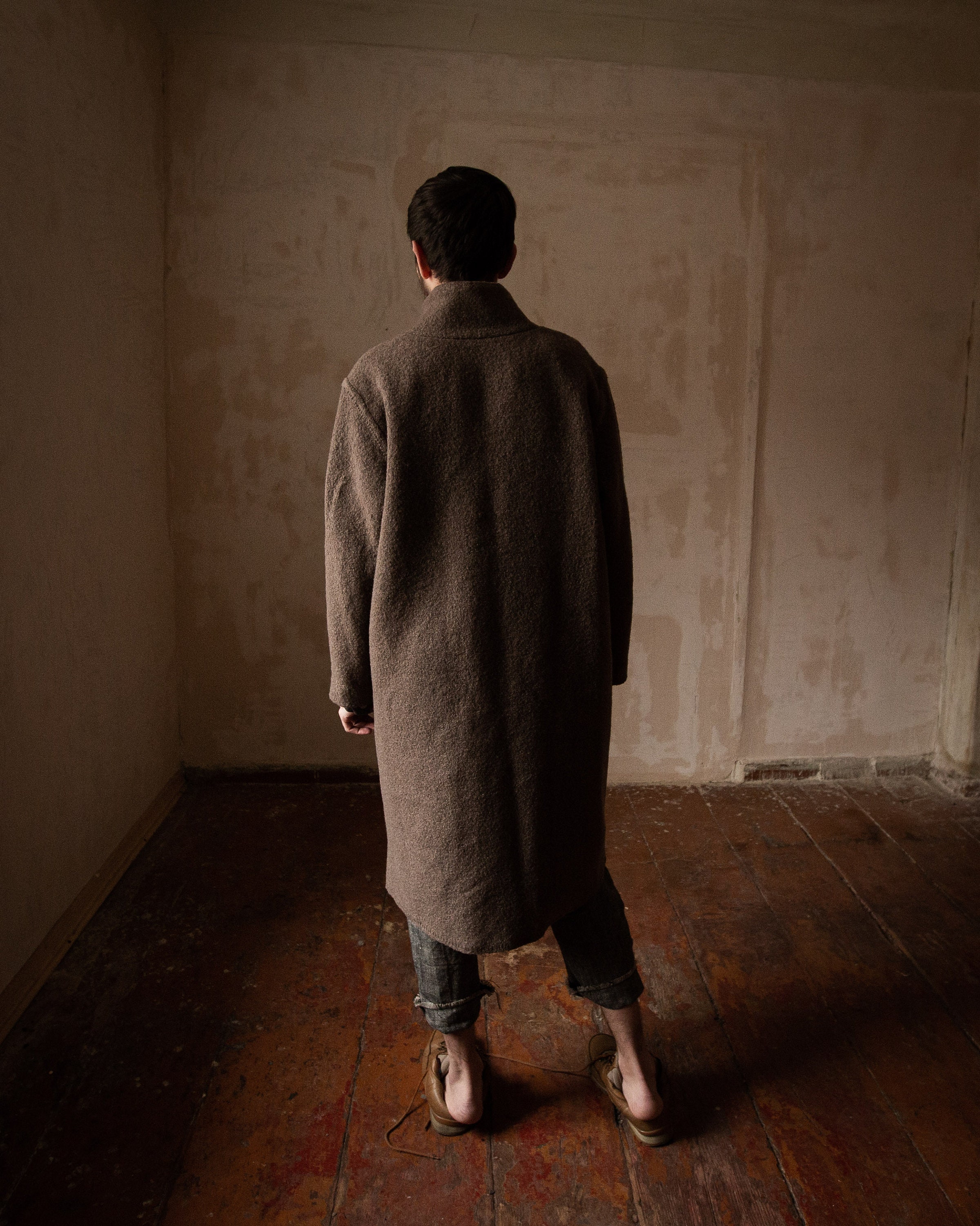 Brown Woolen Mens Coat TAIGA. Natural Wool Coat Trench Jacket - Etsy