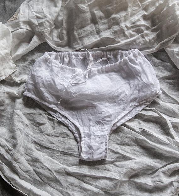 XS Size Linen Vintage Style Panties JANUARY. Linen Briefs, Lingerie, Linen  Boxers, Linen Women's Clothing, Linen Underwear, White Wedding 