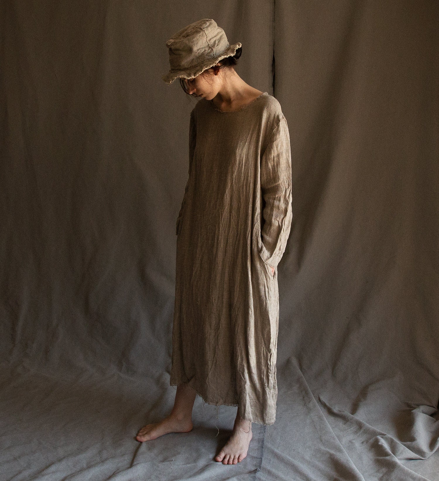 knee length dresses for ladies Severina Corset Belt in Burlap Linen (Ecru) main image 0