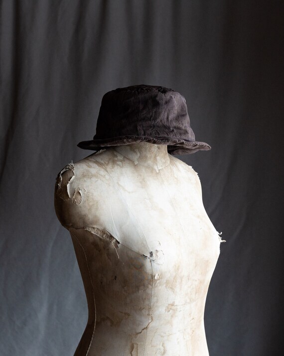 Hand Dyed Hat MUSHROOM. Natural Cotton 