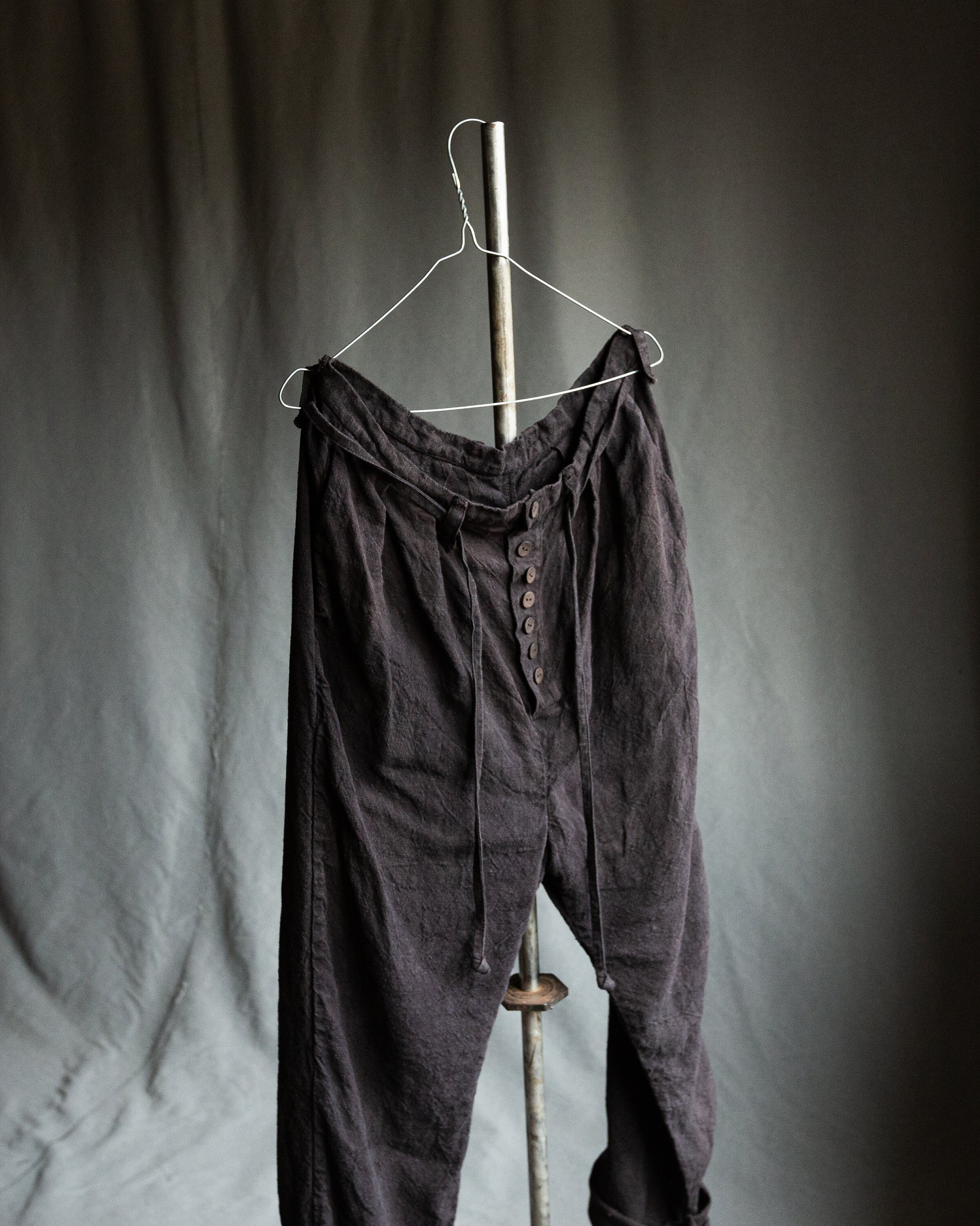 Men's Pants DICKENS, Heavy Textured Linen Naturally Dyed Into