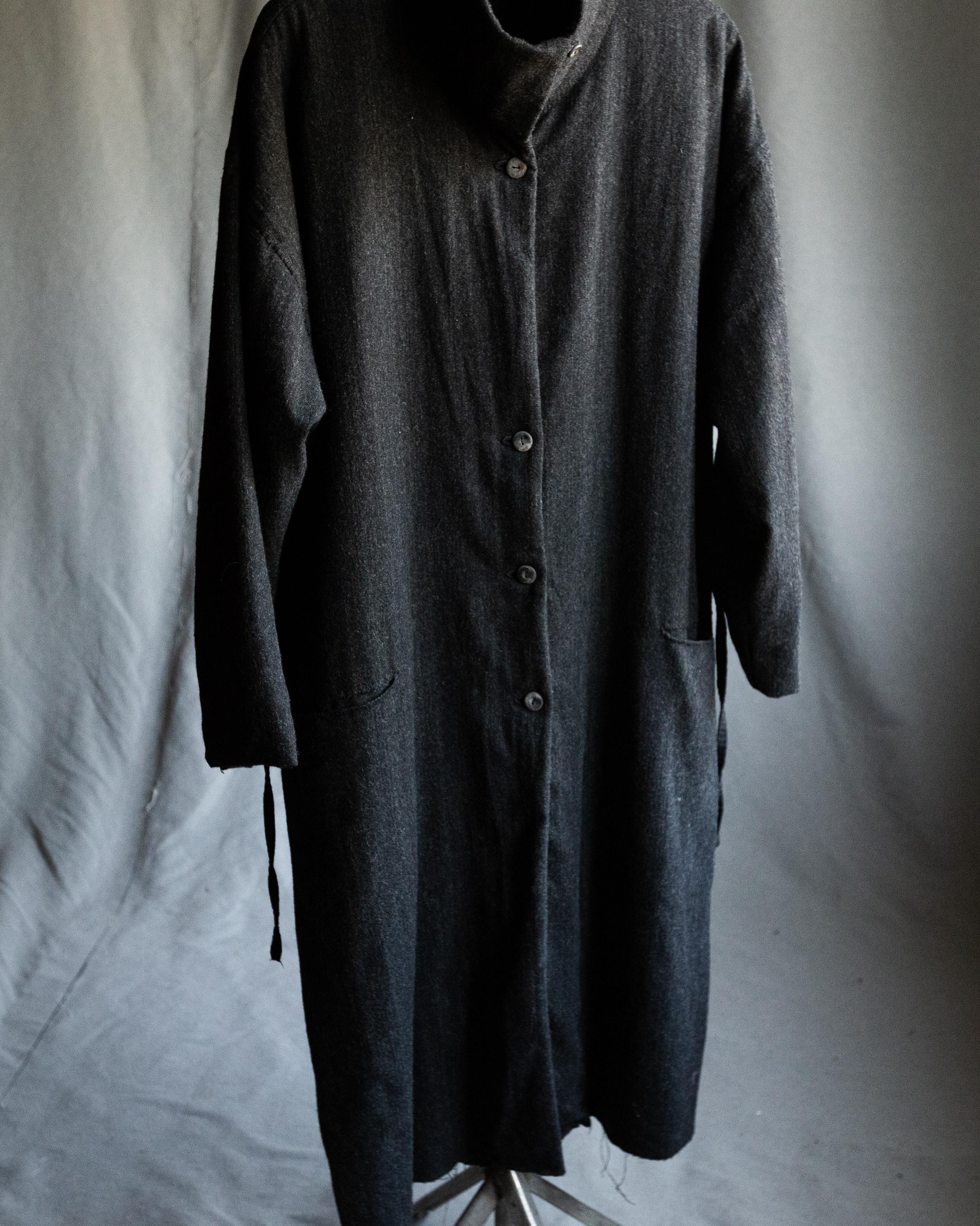 ジャケット・アウター KHOKI 24AW Washed wool coat Black KHOKI（コッキ） Washed wool zip up jacket - 通販 – process