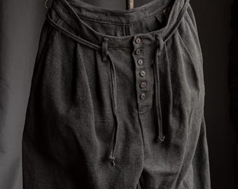 Pantalón holgado de mujer DREAMER'S, lino gris antracita superpesado