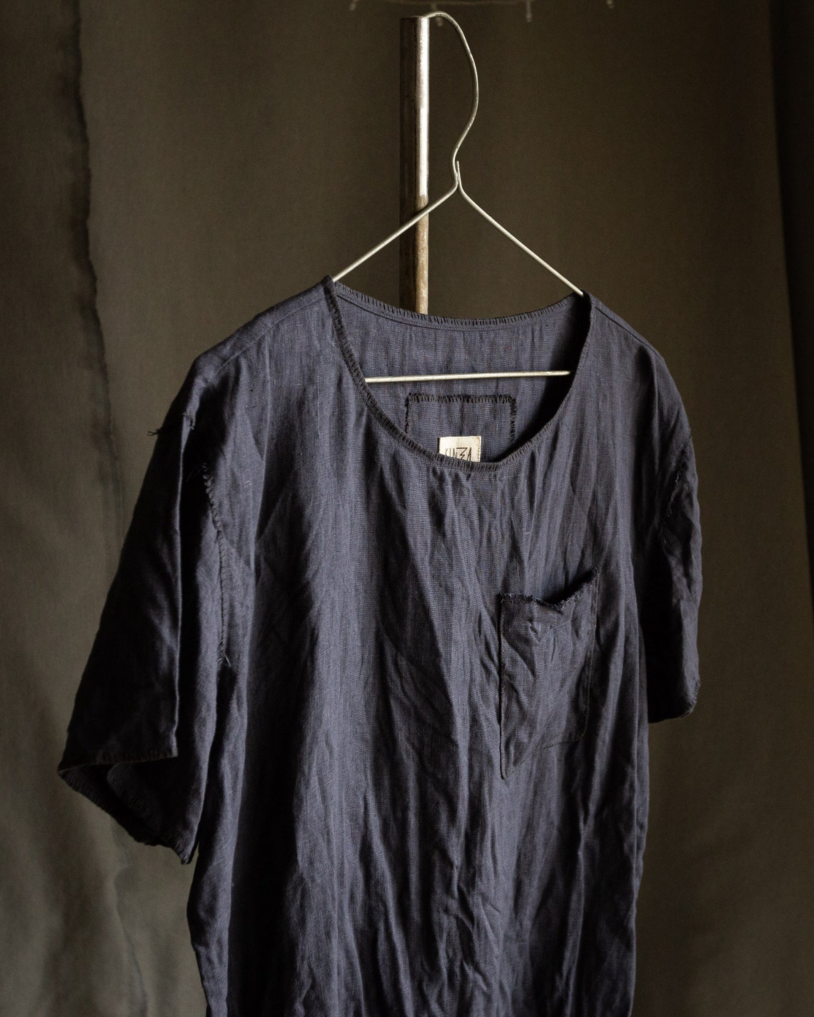 Mens Linen T-shirt INK. Men's Linen Clothing Grey Blue - Etsy