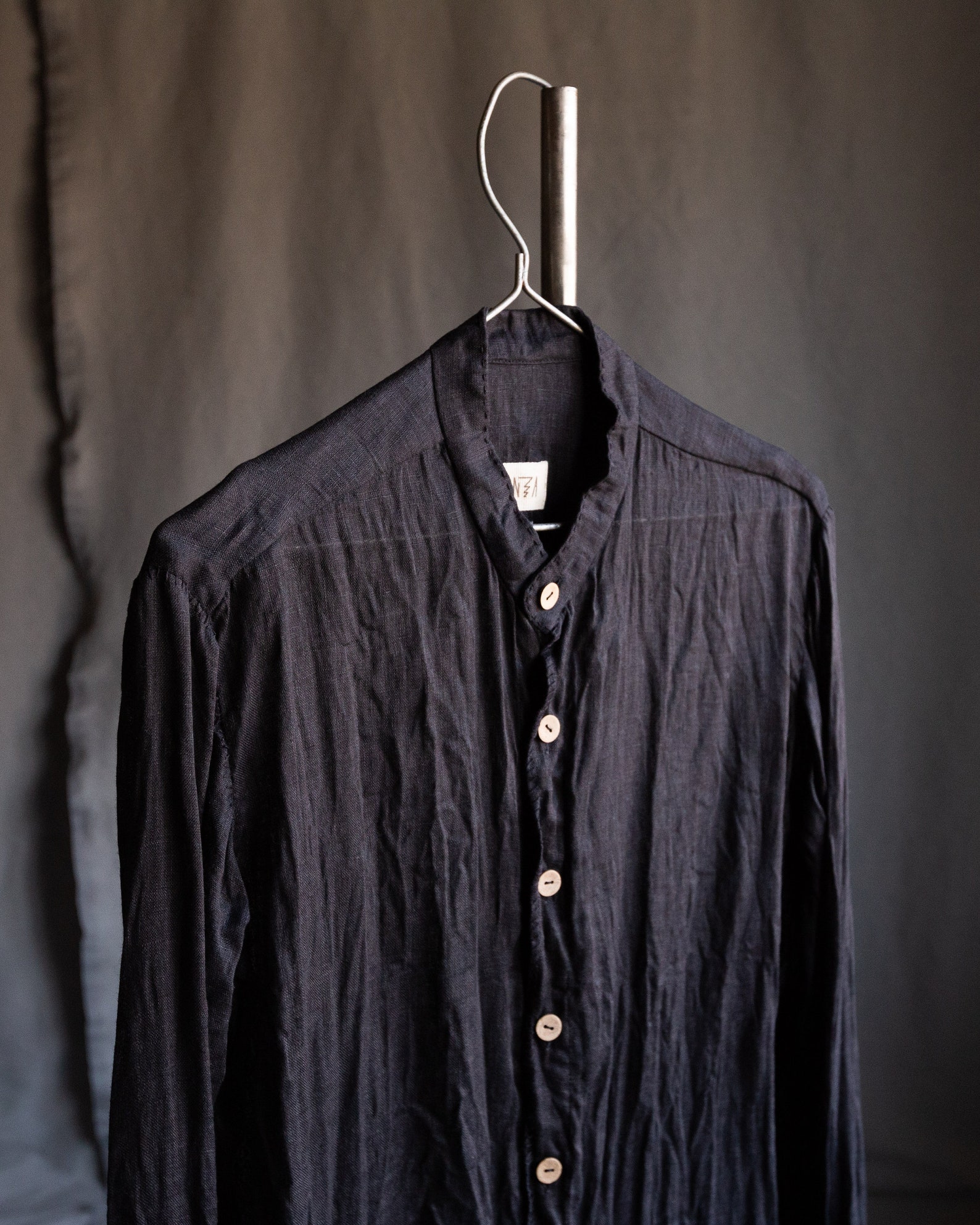 Men's black linen shirt EARTH. Men's summer shirt | Etsy
