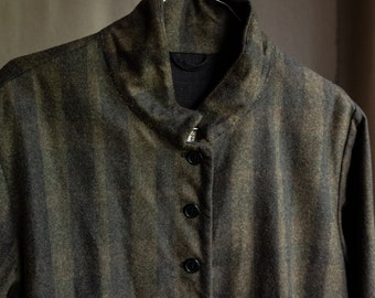 Men's warm blazer EUGENE, dusty green blurred stripe wool
