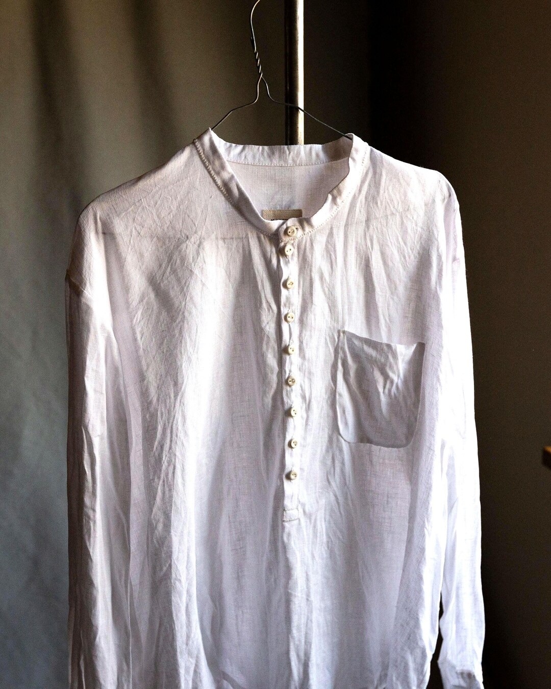 Vintage Lace Linen Cotton Shirt – Off White Everyday Elegant Top