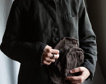 argue⭐︎ ANTIQUE DUSTY DYE LINEN JACKET AA02 - Sailor Linen Jacket - Plus- Pre-order - Ship in 6 to