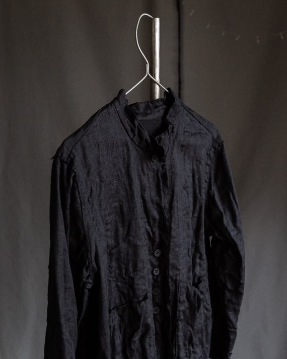 Black Linen Blazer FLAMEL. Linen Jacket Grey Gauze Blazer | Etsy
