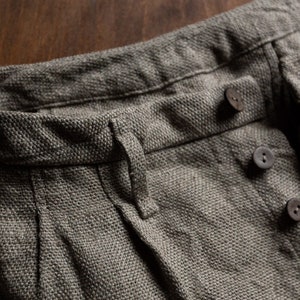 Herren Leinen Hose aus natürlichem Sackleinen HEMINGWAY. Hose mit Knöpfen grau Hose Leinen Kleidung viktorianisch vintage antik Arbeitshose Rohsack