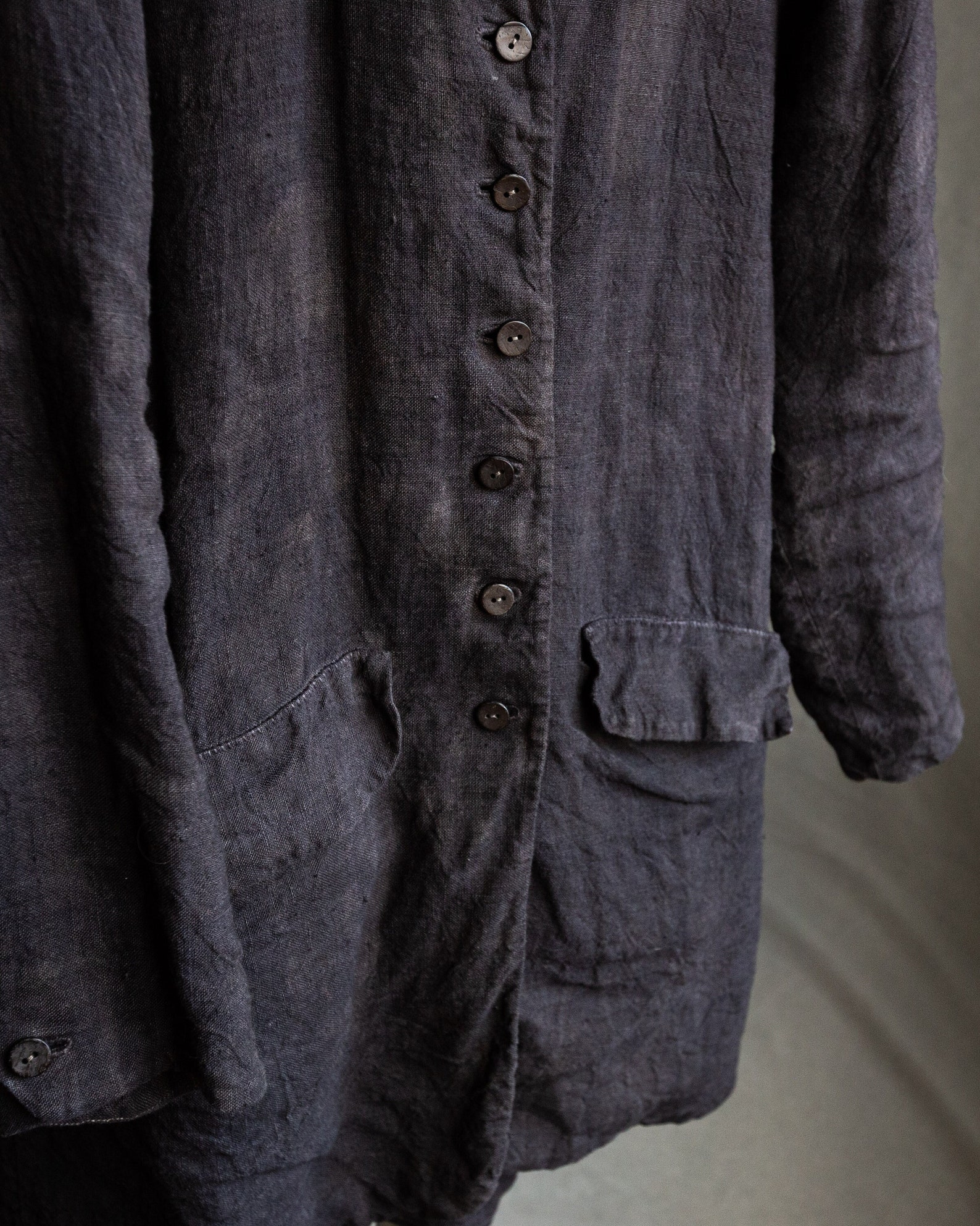 Men's Dark Bluish Grey Coat ENGLAND. Long Linen Blazer - Etsy