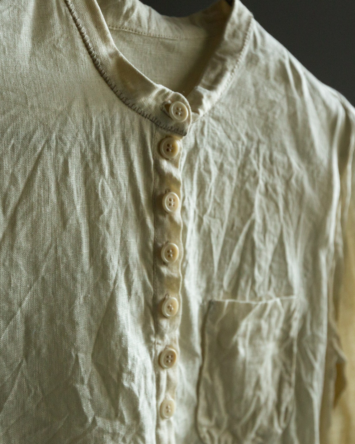 Mens сream Linen Shirt LONDON. Linen Mens Clothing Vintage - Etsy