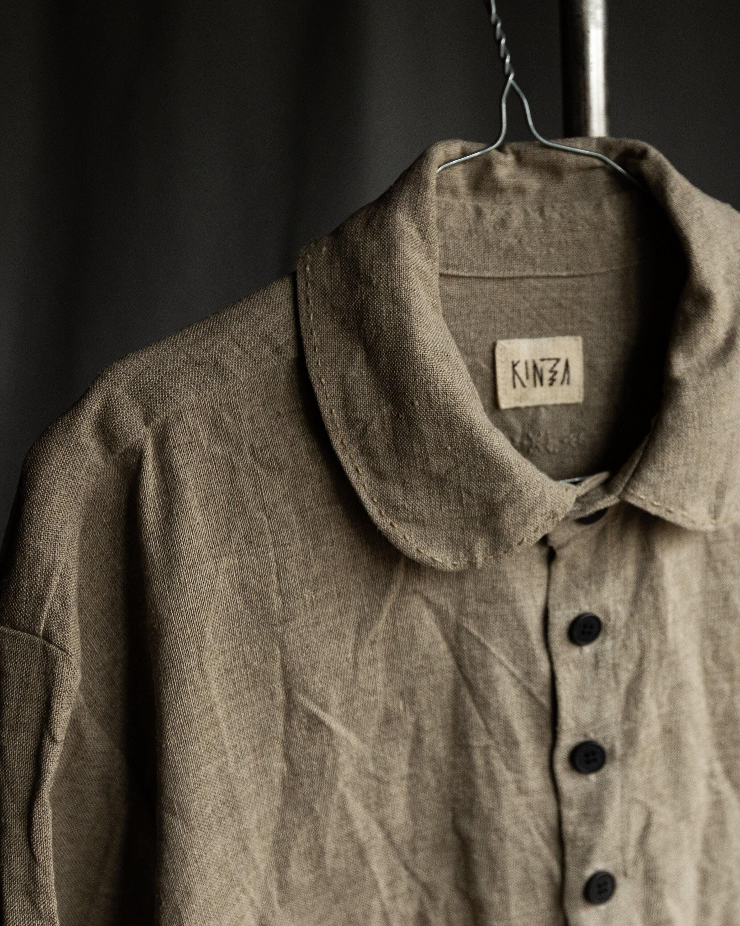 トップス FLAX by Jaenne Engelhart linen shirt Flax Jeanne Engelhart 100% Linen Top Women L Black Button Up