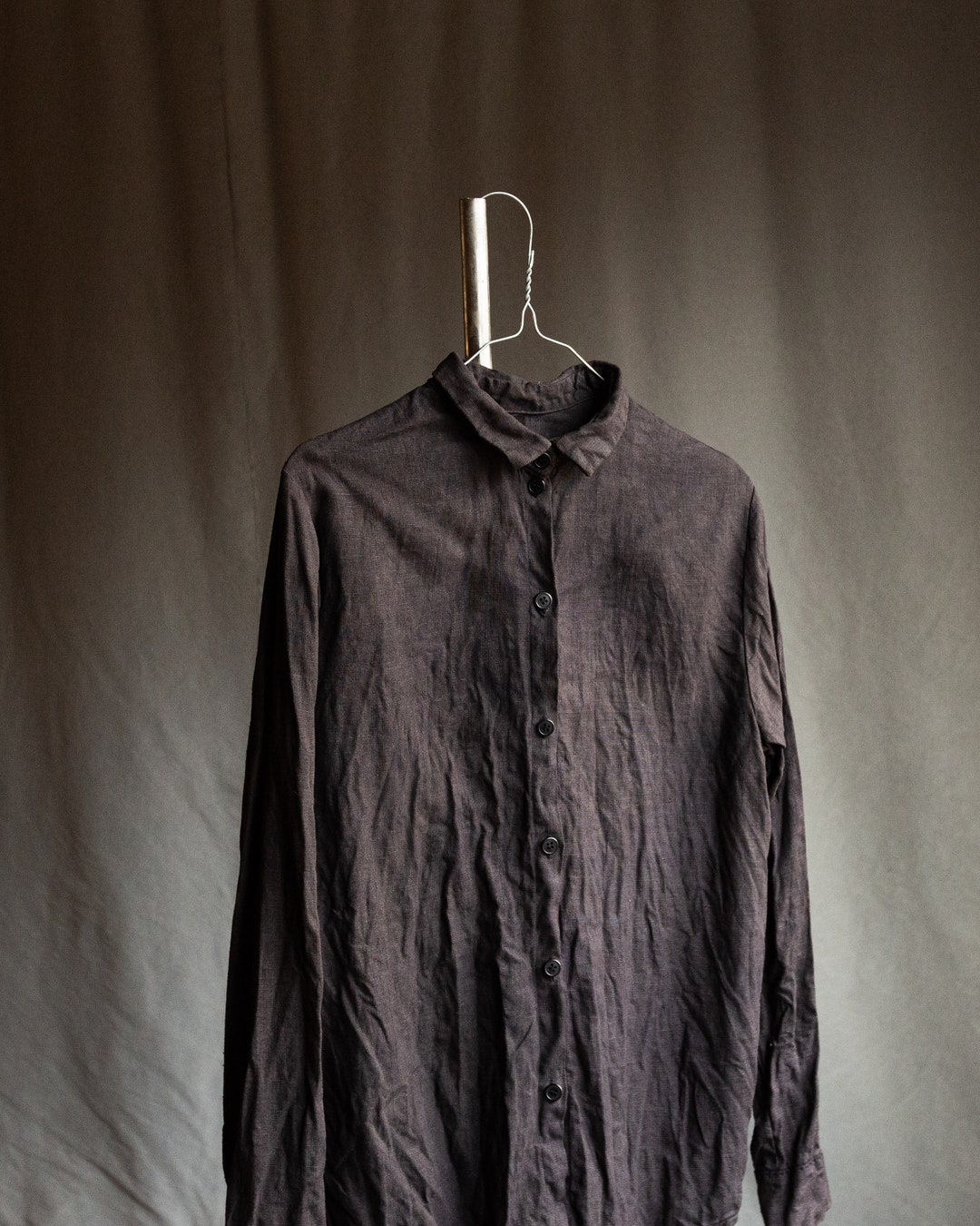 Men's Untrue Black Shirt TWILIGHT. Linen Mens Clothing Vintage Blouse ...