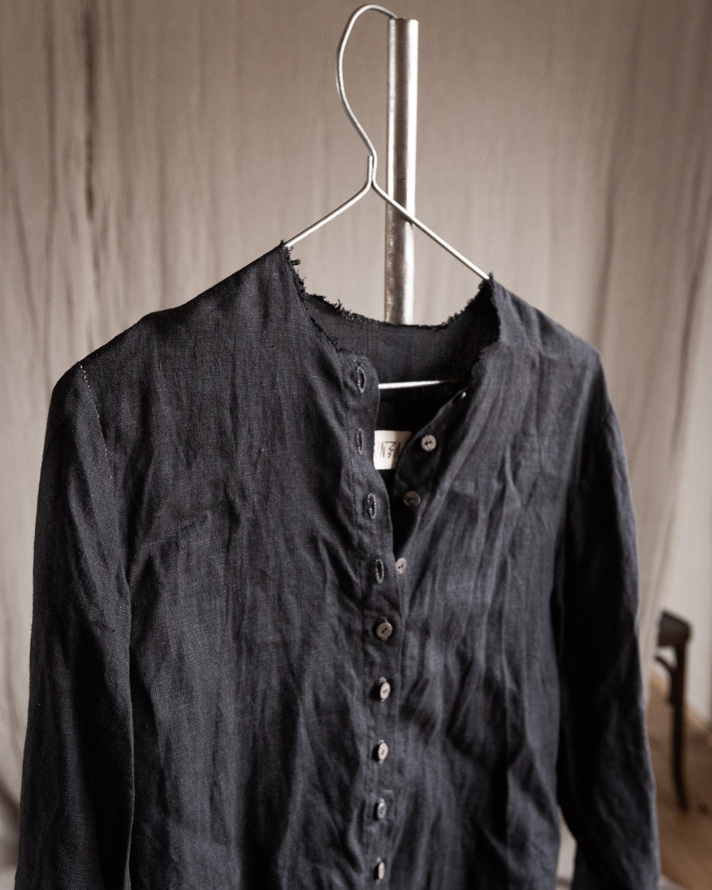 Men's Black Linen Shirt SALT. Linen Mens Clothing Vintage - Etsy