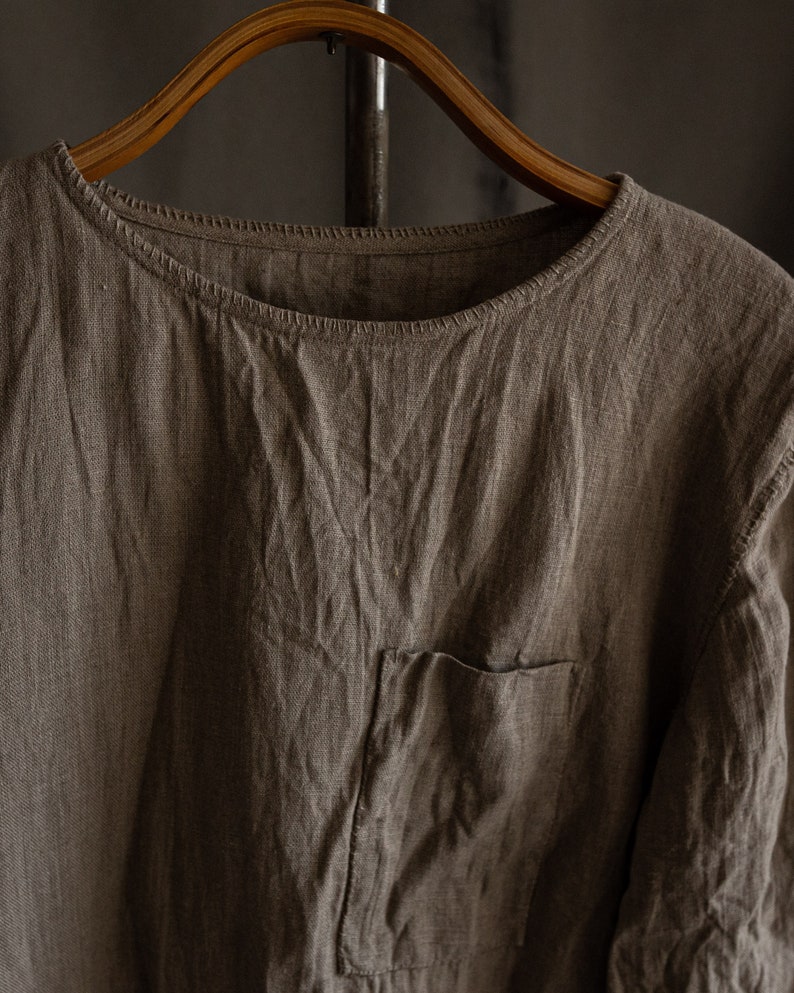 Womens Linen Shirt KYOTO. Natural Grey Linen Blouse Linen - Etsy