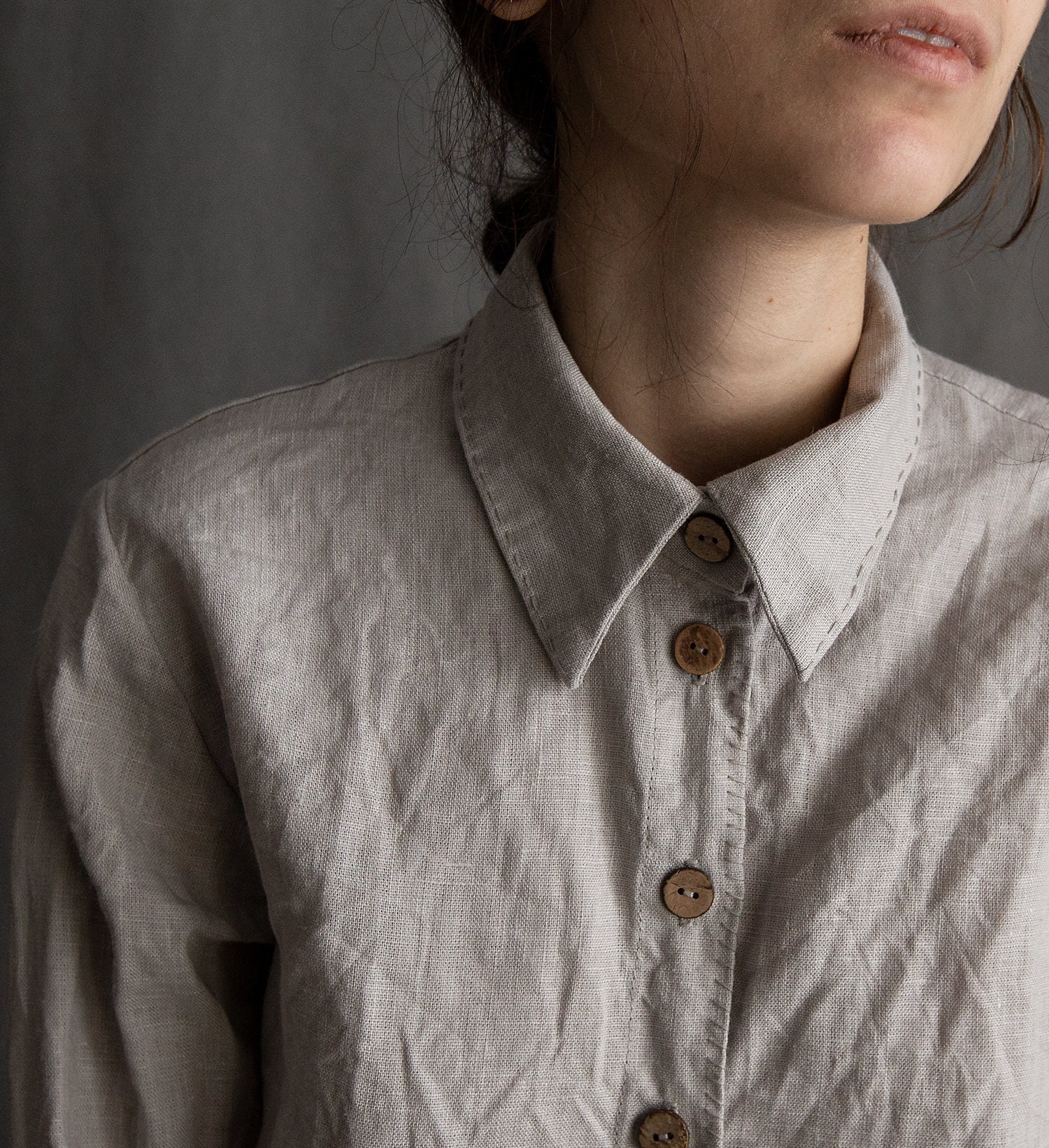 off white linen shirt