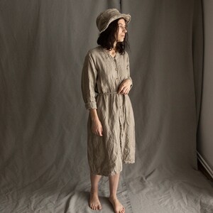 Natural Grey Women's Linen Shirt Dress BASE. Linen - Etsy