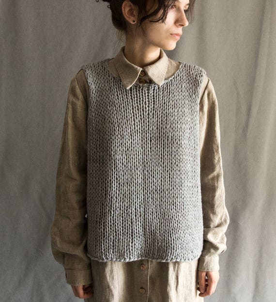 knitted wool vest