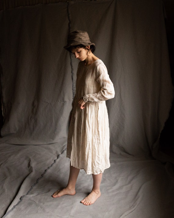 Robe de gaze de lin gris naturel VIRGINIA. Lin vêtements femme - Etsy France