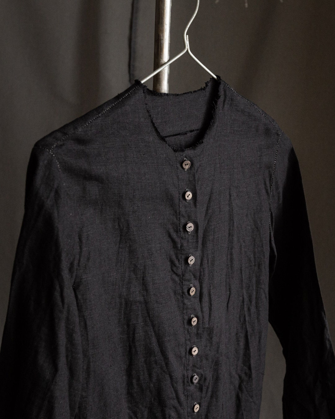 Black Linen Shirt SALT. Linen Women Clothing Vintage Blouse - Etsy