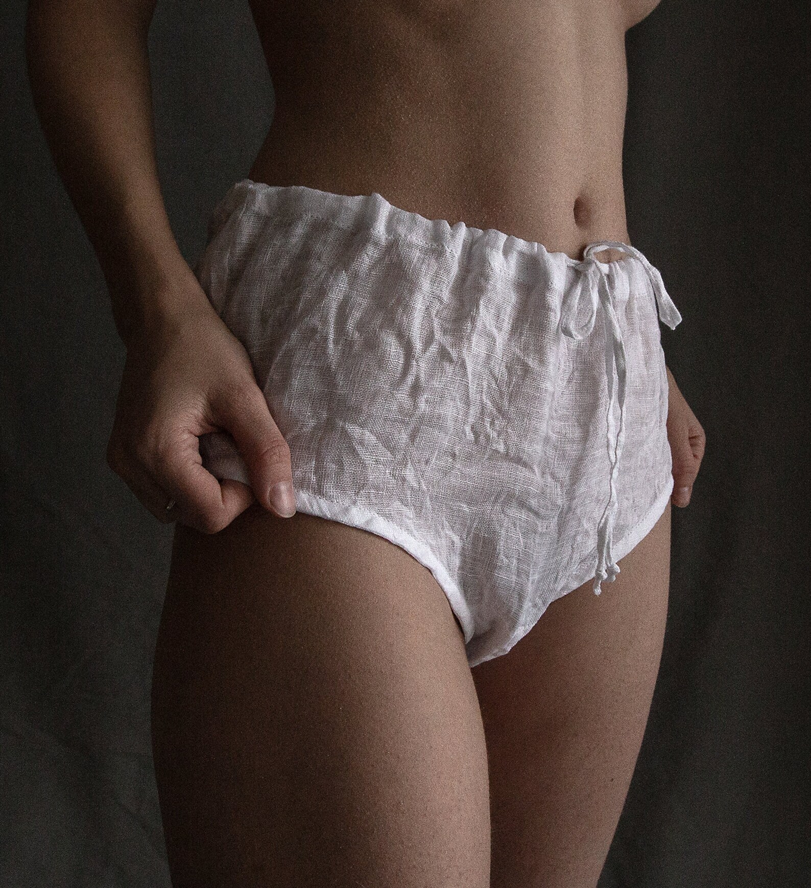 Linen vintage style panties JANUARY. Linen briefs lingerie Etsy