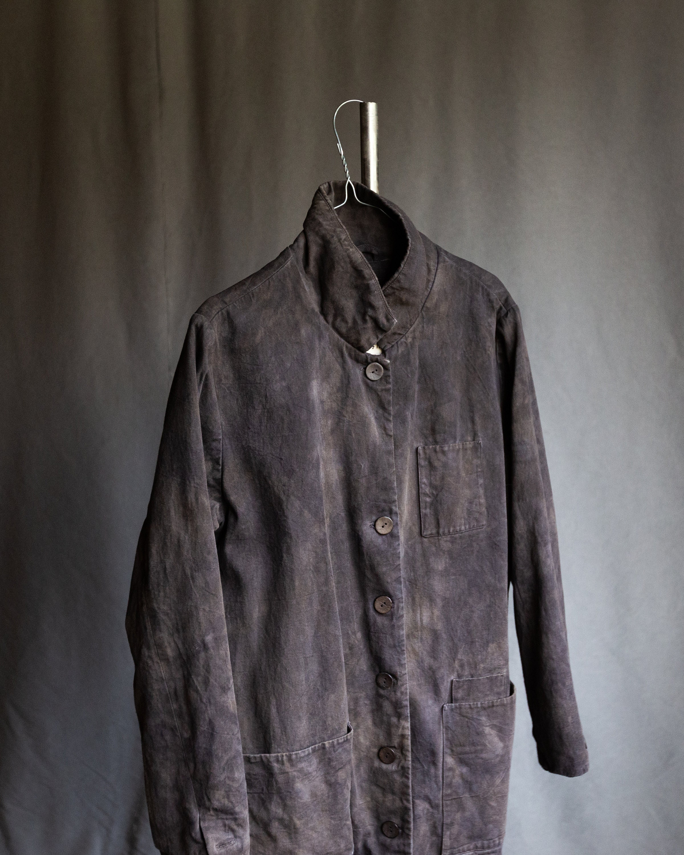 Men's Dark Grey Coat FACTORY. Long Cotton Duster Blazer Jacket