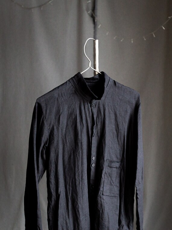 Men's Linen Shirt PORTRAIT. Linen Mens Clothing Black | Etsy