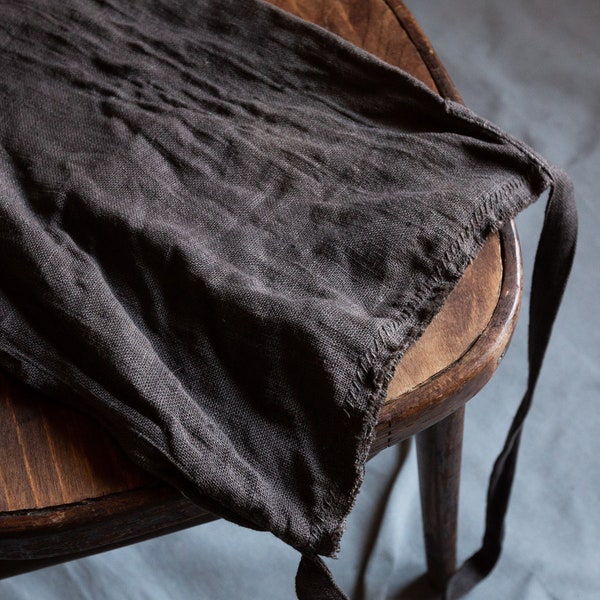 Naturally dyed linen bag SACK. Farmers market bag linen pouch rustic bag boro patched shopping bag japanese crossbody minimalist black grey