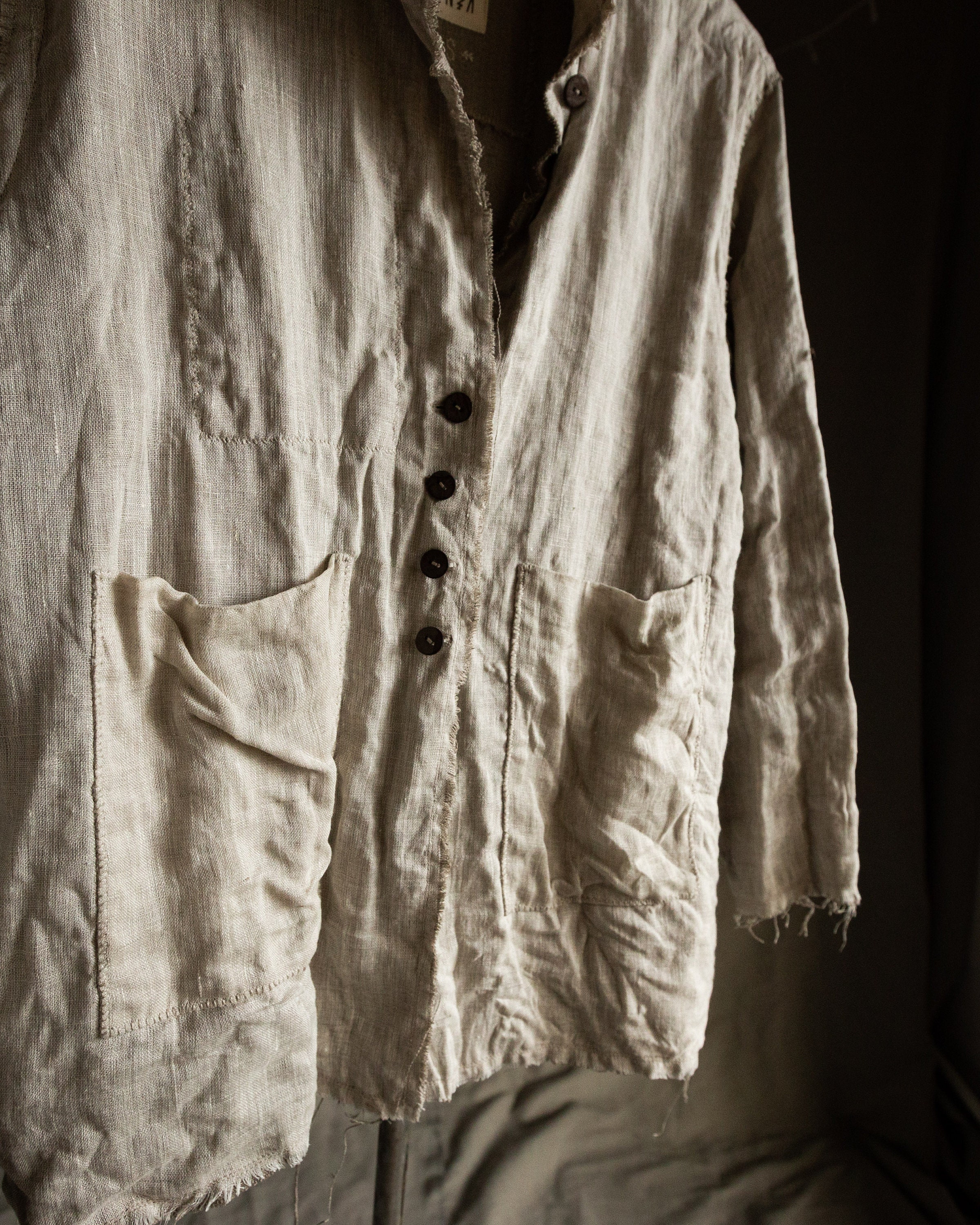 argue⭐︎ ANTIQUE DUSTY DYE LINEN JACKET argue⭐︎ ANTIQUE DUSTY DYE LINEN JACKET Vintage Linen