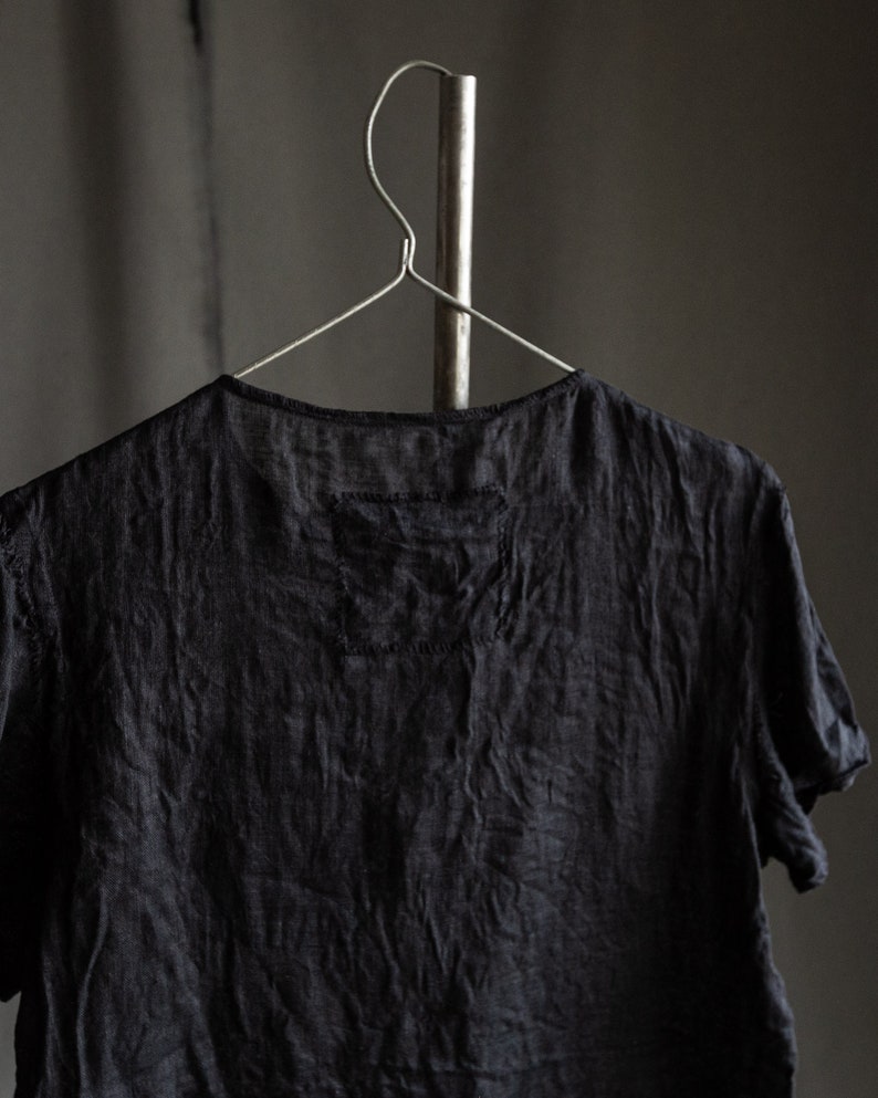 black linen t shirt women's