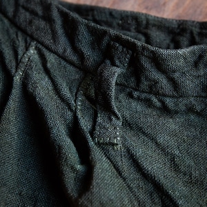 Dark Green Linen Pants HEMINGWAY. Naturally Dyed Buttoned Trousers ...